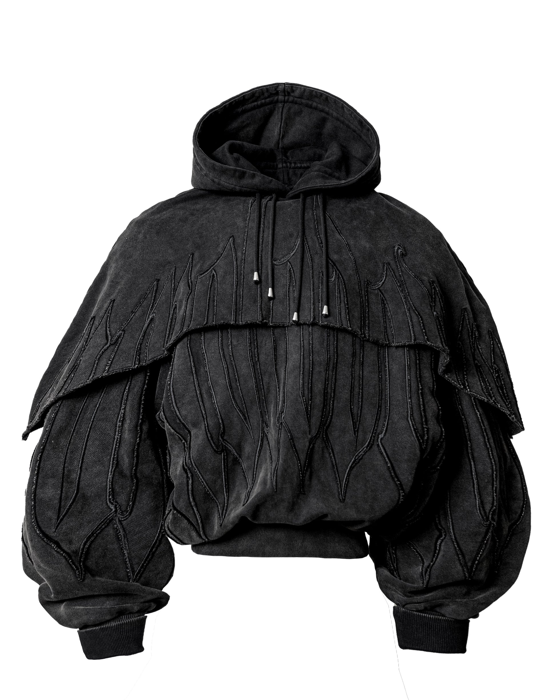 LIMITED DARK GREY Heavy Vintage Wash Poncho Hoodie
