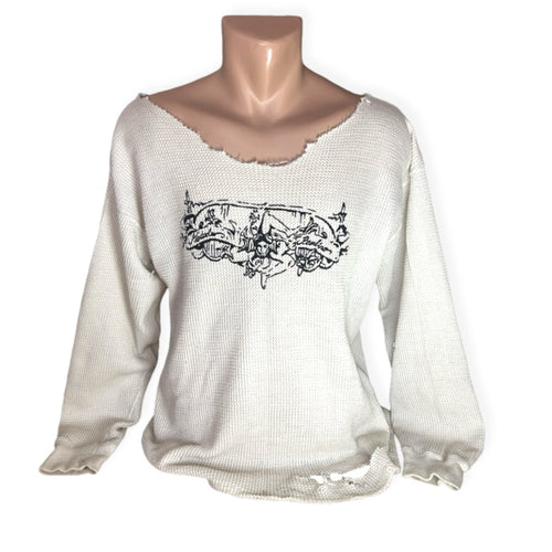 Cutout Military Sweater